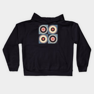 Circles in an abstract pattern, retro style Kids Hoodie